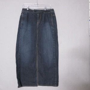 Vintage New York & Co Maxi Jean‎ Skirt 8 Front Slit Denim 90s Y2K